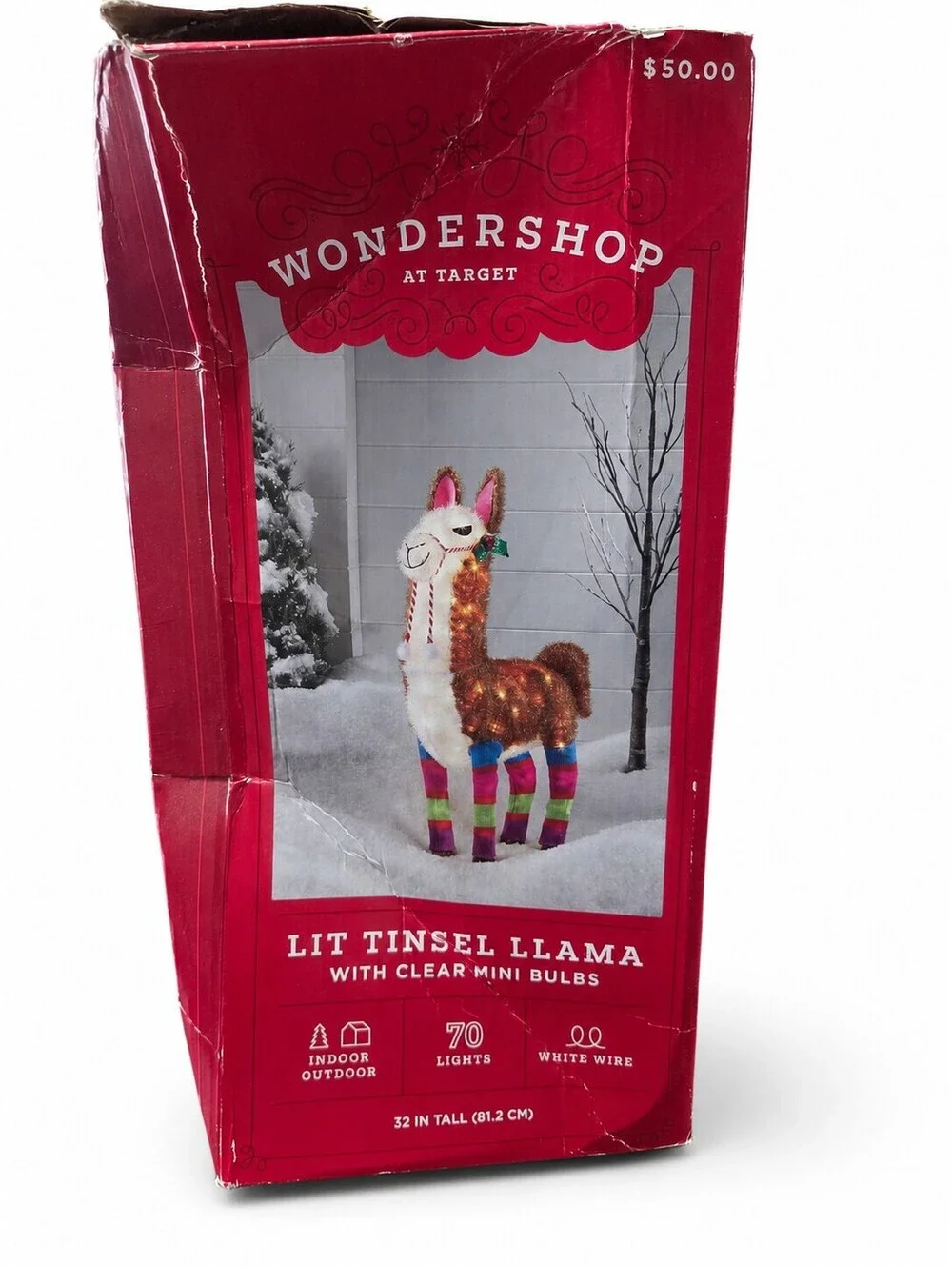 Wondershop Target Lit Tinsel Llama Christmas Yard Decor 32